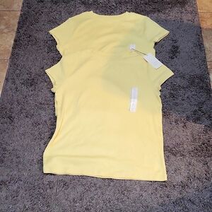 A NEW DAY WOMEN'S YELLOW T-SHIRTS. SHORT SLEEVE. SET OF 2. XL/ NWT